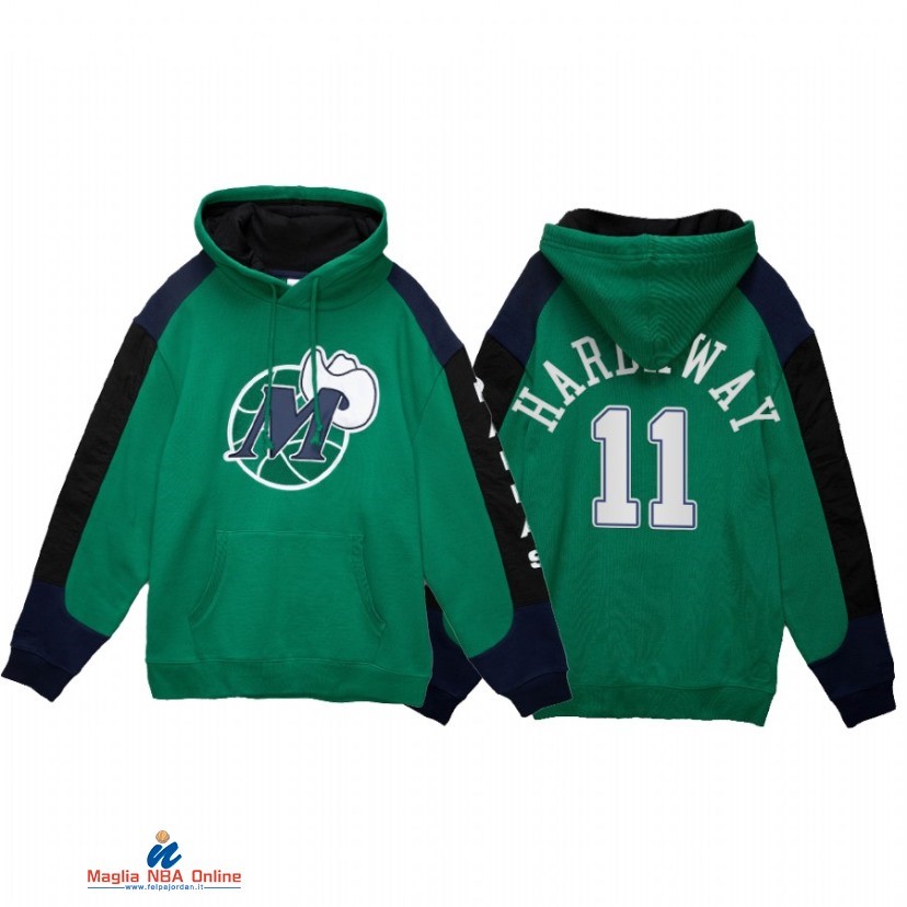 Felpe Con Cappuccio NBA Dallas Mavericks NO.11 Tim Hardaway Jr. Verde Throwback 2021-22