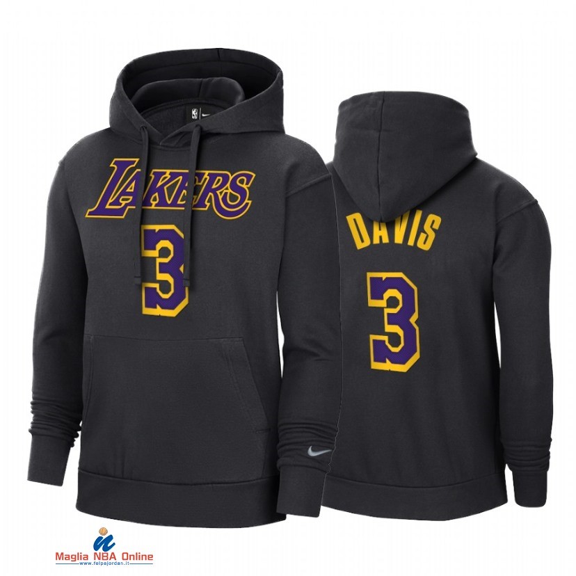 Felpe Con Cappuccio NBA Los Angeles Lakers NO.3 Anthony Davis Nero Earned Edition 2021