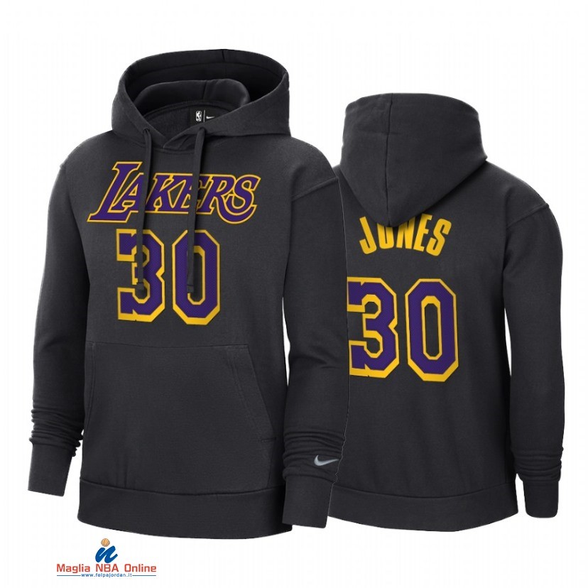 Felpe Con Cappuccio NBA Los Angeles Lakers NO.30 Damian Jones Nero Earned Edition 2021