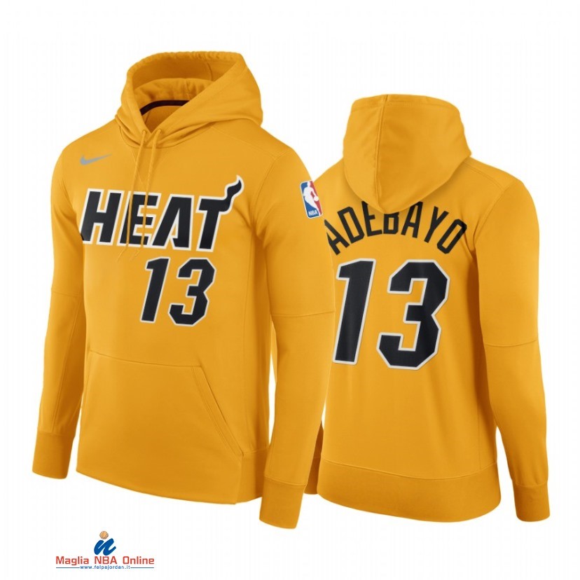 Felpe Con Cappuccio NBA Miami Heat NO.13 Bam Adebayo Giallo Earned Edition 2021