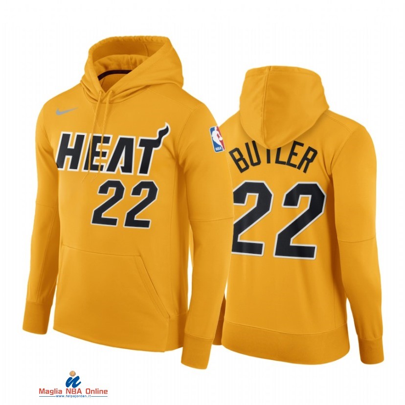 Felpe Con Cappuccio NBA Miami Heat NO.22 Jimmy Butler Giallo Earned Edition 2021
