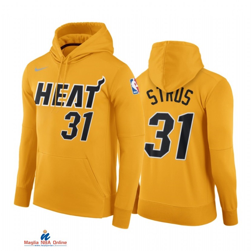 Felpe Con Cappuccio NBA Miami Heat NO.31 Max Strus Giallo Earned Edition 2021