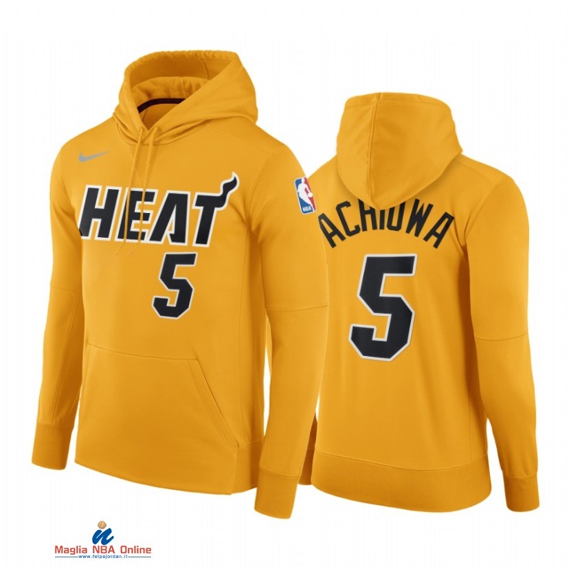 Felpe Con Cappuccio NBA Miami Heat NO.5 Precious Achiuwa Giallo Earned Edition 2021