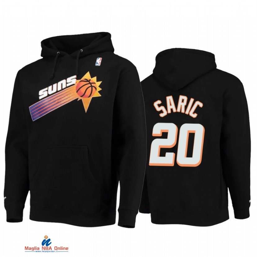 Felpe Con Cappuccio NBA Phoenix Suns NO.20 Dario Saric Nero Hardwood Classics 2021