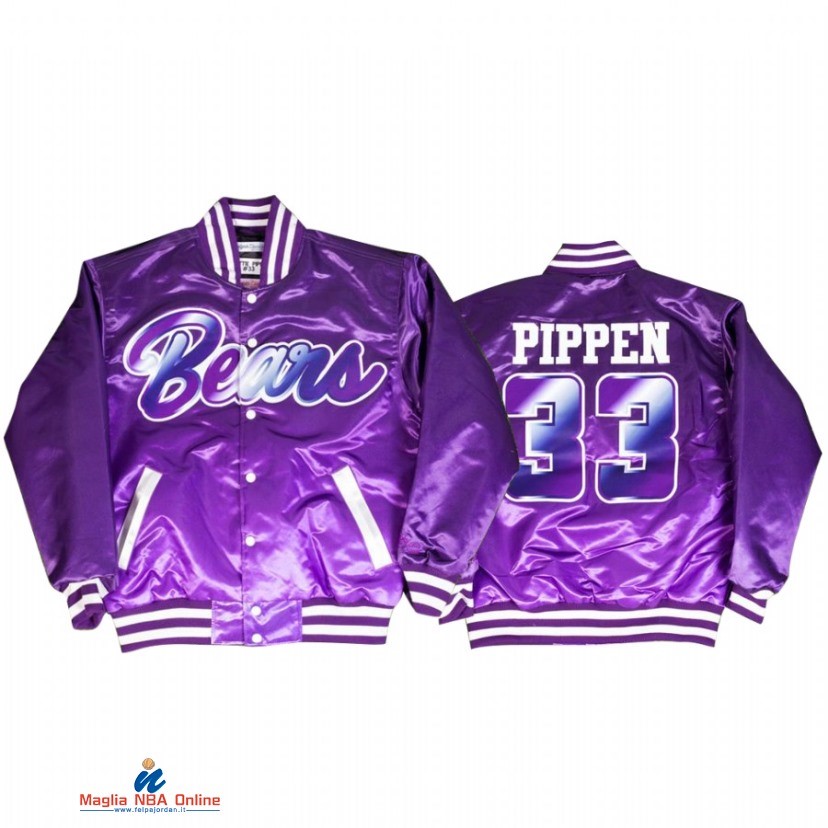 Giacca NBA Chicago Bulls NO.33 Scottie Pippen High School Porpora