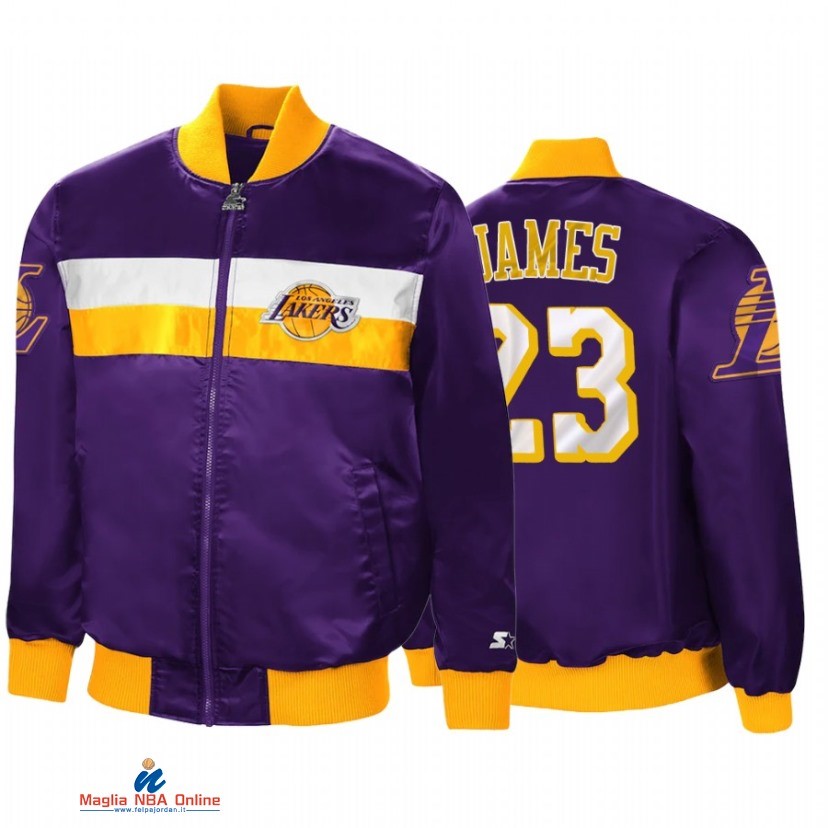 Giacca NBA Los Angeles Lakers NO.23 LeBron James The Ambassador Porpora