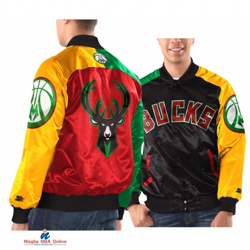 Giacca NBA Milwaukee Bucks Rosso Giallo 2021