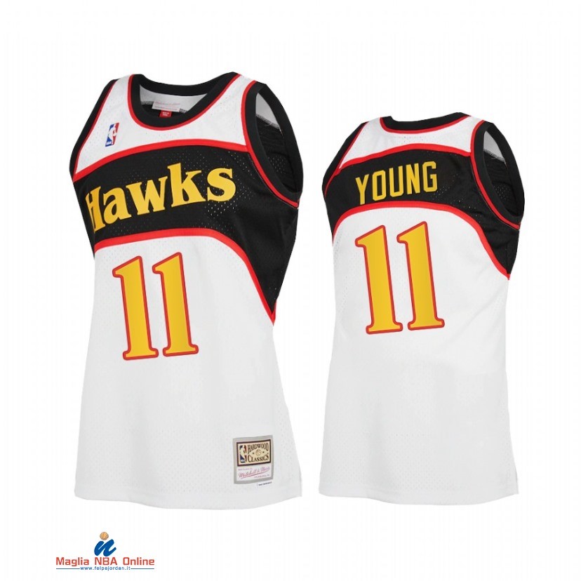 Maglia NBA Atlanta Hawks NO.11 Trae Young Reload 2.0 Bianco Hardwood Classics