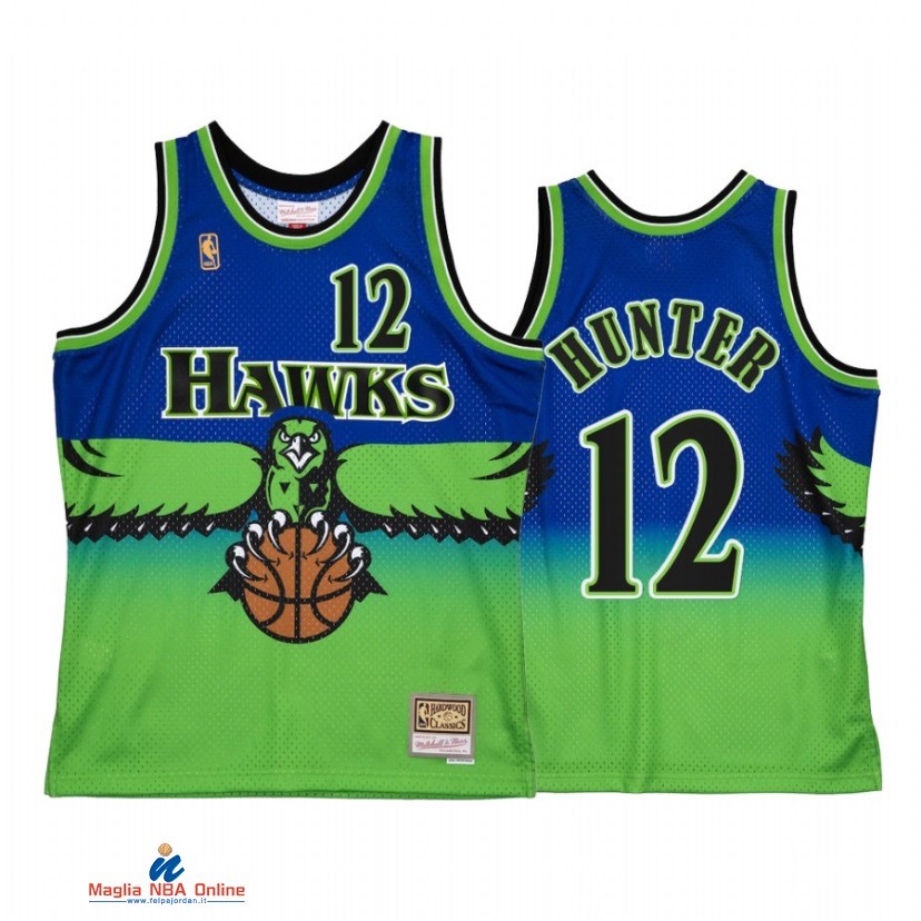 Maglia NBA Atlanta Hawks NO.12 De'andre Hunter Reload 2.0 Blu Hardwood Classics