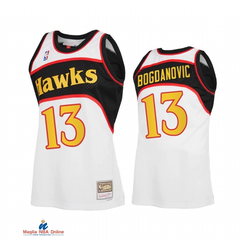 Maglia NBA Atlanta Hawks NO.13 Bogdan Bogdanovic Reload 2.0 Bianco Hardwood Classics