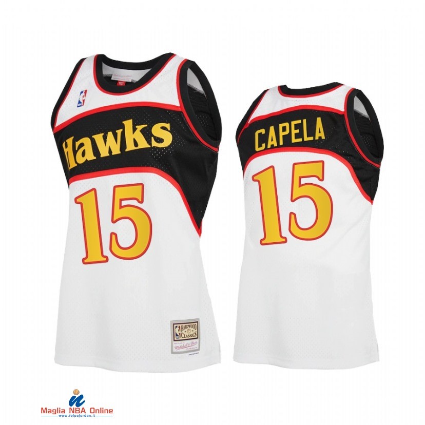 Maglia NBA Atlanta Hawks NO.15 Clint Capela Reload 2.0 Bianco Hardwood Classics