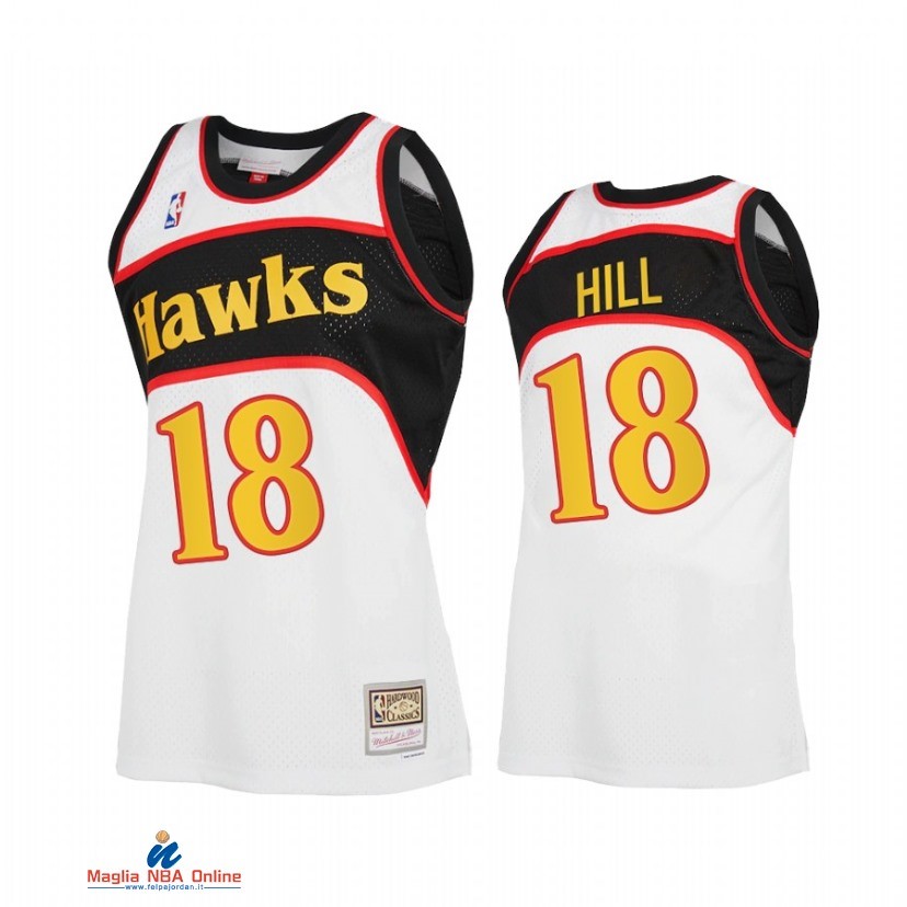 Maglia NBA Atlanta Hawks NO.18 Solomon Hill Reload 2.0 Bianco Hardwood Classics