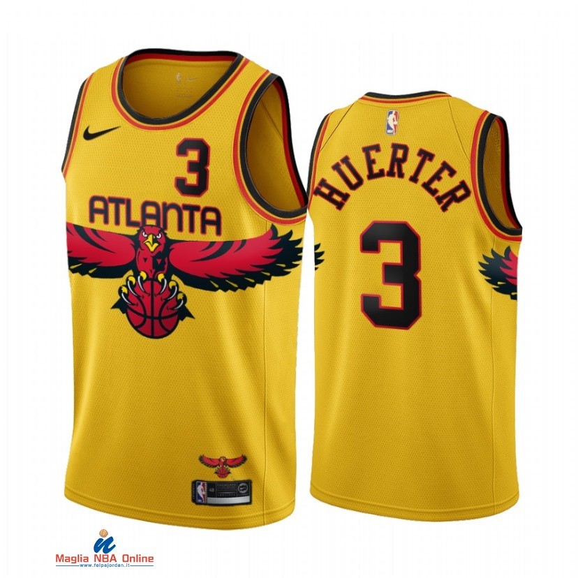 Maglia NBA Atlanta Hawks NO.3 Kevin Huerter Oro Città Throwback 2021-22