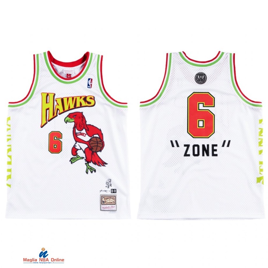 Maglia NBA Atlanta Hawks NO.6 Future X Zone Bianco Hardwood Classics 2021