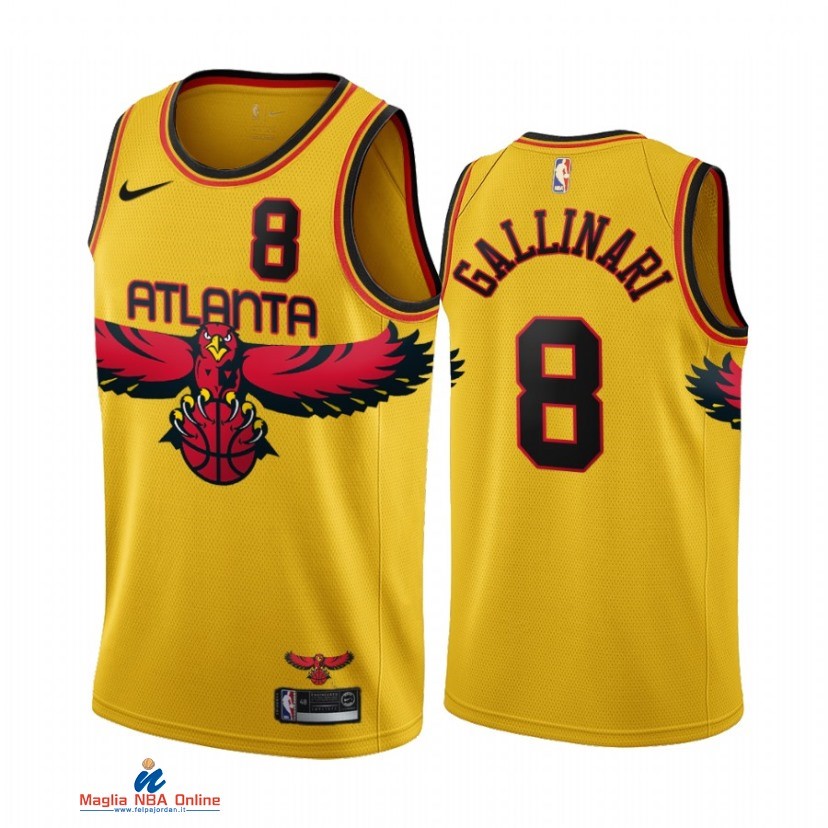 Maglia NBA Atlanta Hawks NO.8 Danilo Gallinari Oro Città Throwback 2021-22