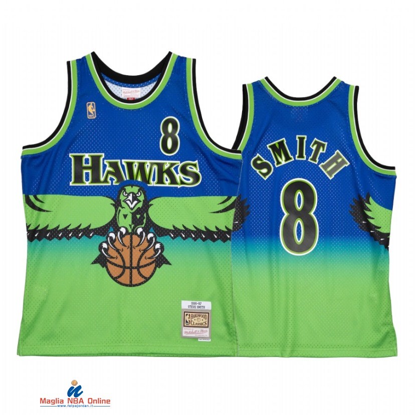 Maglia NBA Atlanta Hawks NO.8 Steve Smith Reload 2.0 Blu Hardwood Classics
