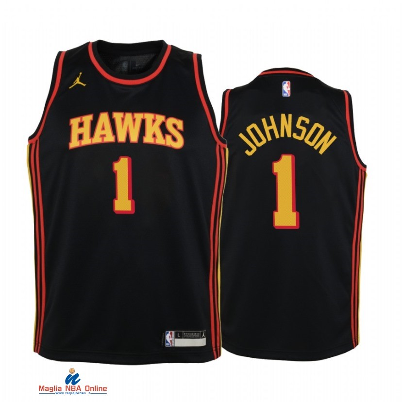 Maglia NBA Bambino Atlanta Hawks NO.1 Jalen Johnson Nero Statement 2021