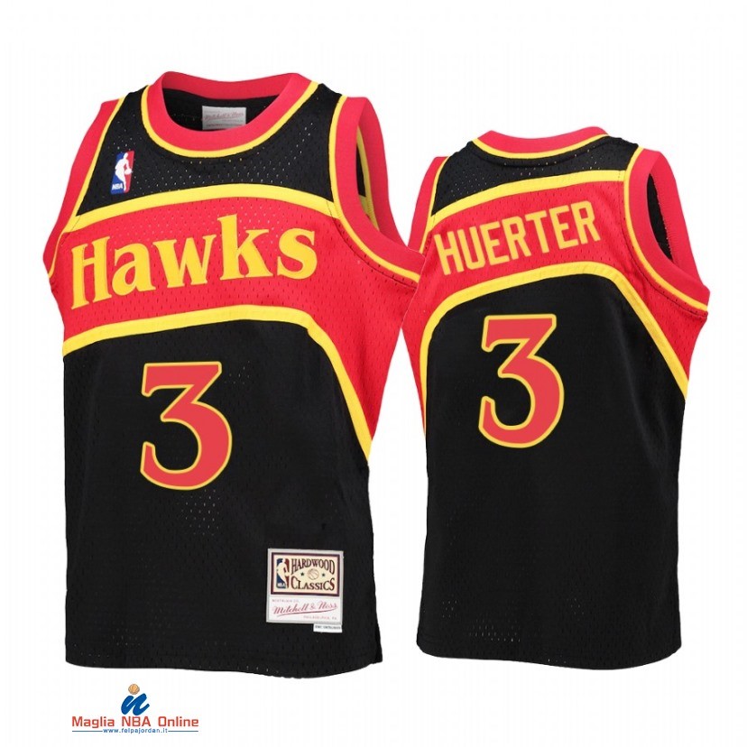 Maglia NBA Bambino Atlanta Hawks NO.3 Kevin Huerter Nero Throwback 2021