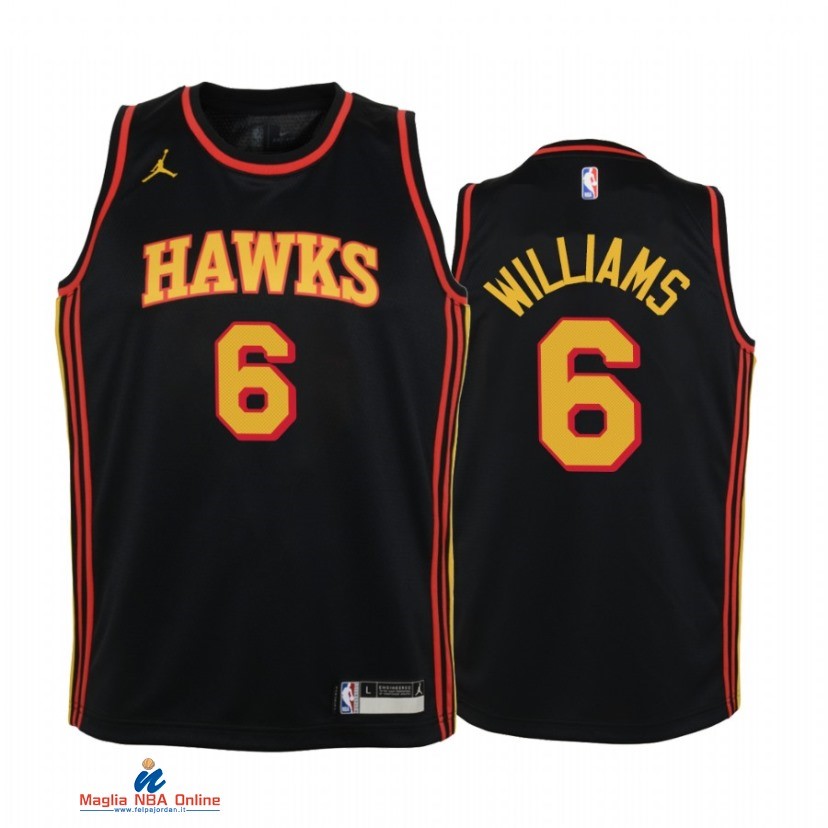 Maglia NBA Bambino Atlanta Hawks NO.6 Lou Williams Nero Statement 2021