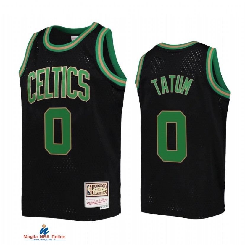 Maglia NBA Bambino Boston Celtics NO.0 Jayson Tatum Nero Hardwood Classics 2021