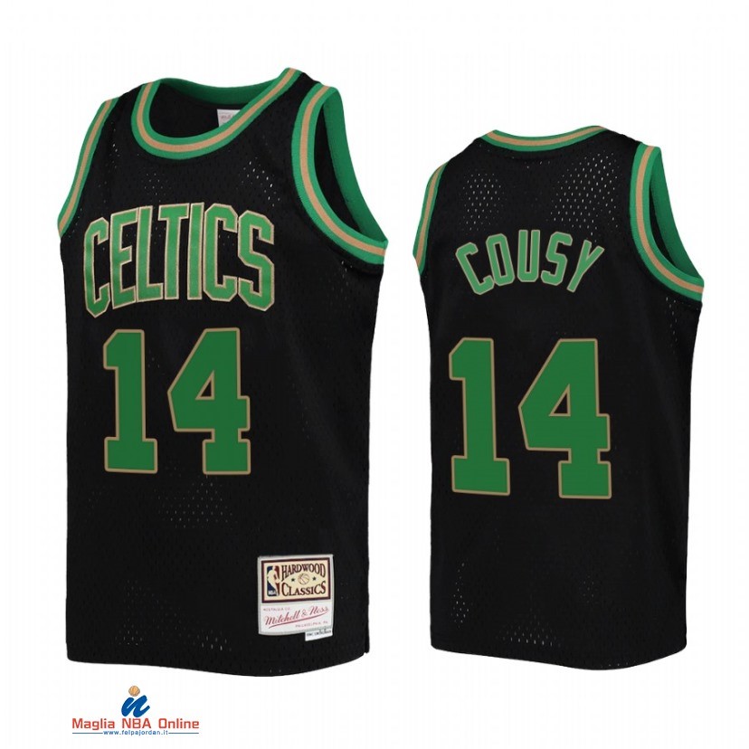 Maglia NBA Bambino Boston Celtics NO.14 Bob Cousy Nero Hardwood Classics 2021