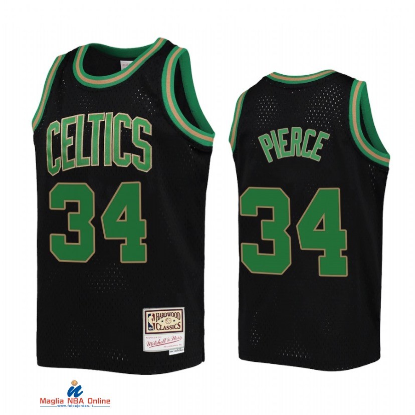 Maglia NBA Bambino Boston Celtics NO.34 Paul Pierce Nero Hardwood Classics 2021