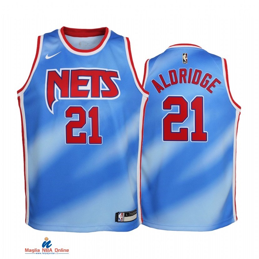 Maglia NBA Bambino Brooklyn Nets NO.21 LaMarcus Aldridge Blu 2021