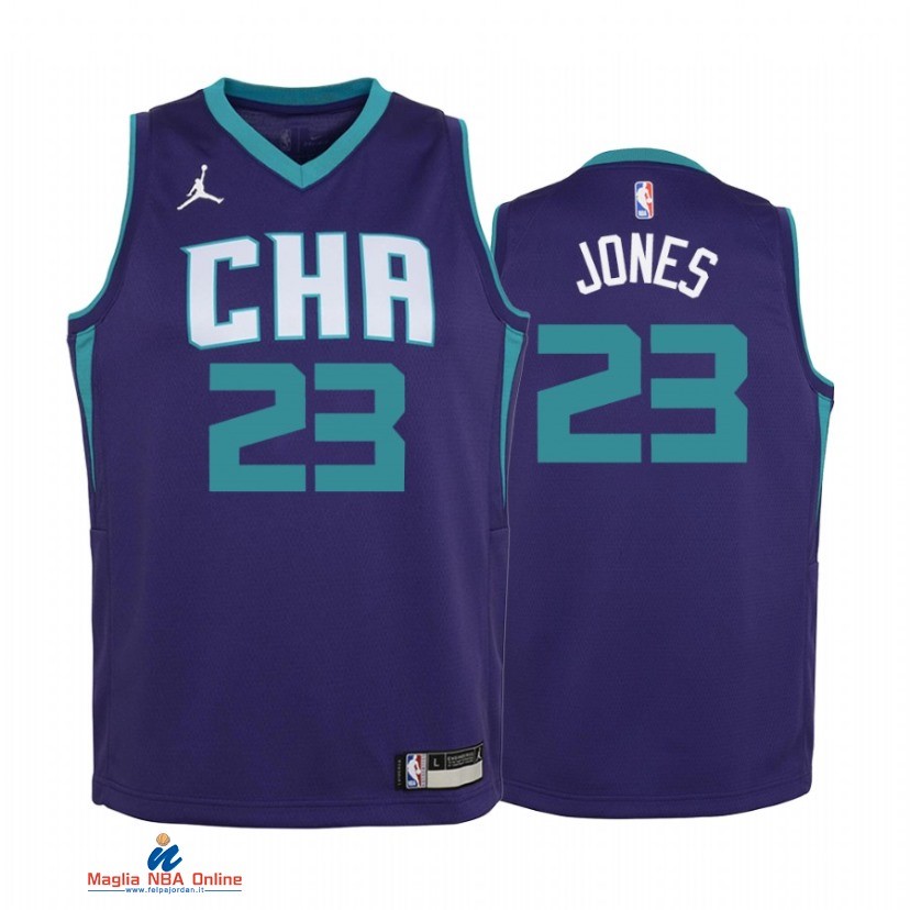 Maglia NBA Bambino Charlotte Hornets NO.23 Kai Jones Porpora Statement 2021