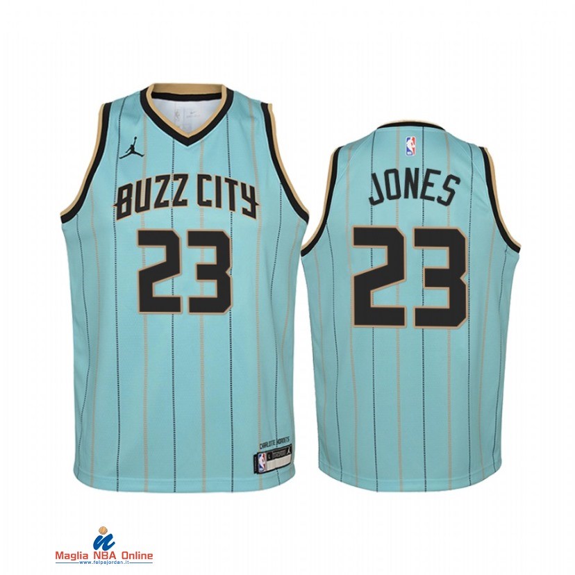 Maglia NBA Bambino Charlotte Hornets NO.23 Kai Jones Verde Città