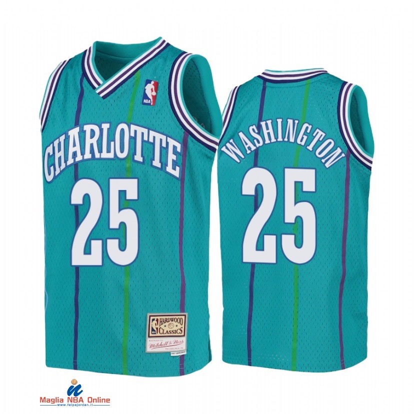Maglia NBA Bambino Charlotte Hornets NO.25 P.J. Washington Teal Hardwood Classics 1992-93