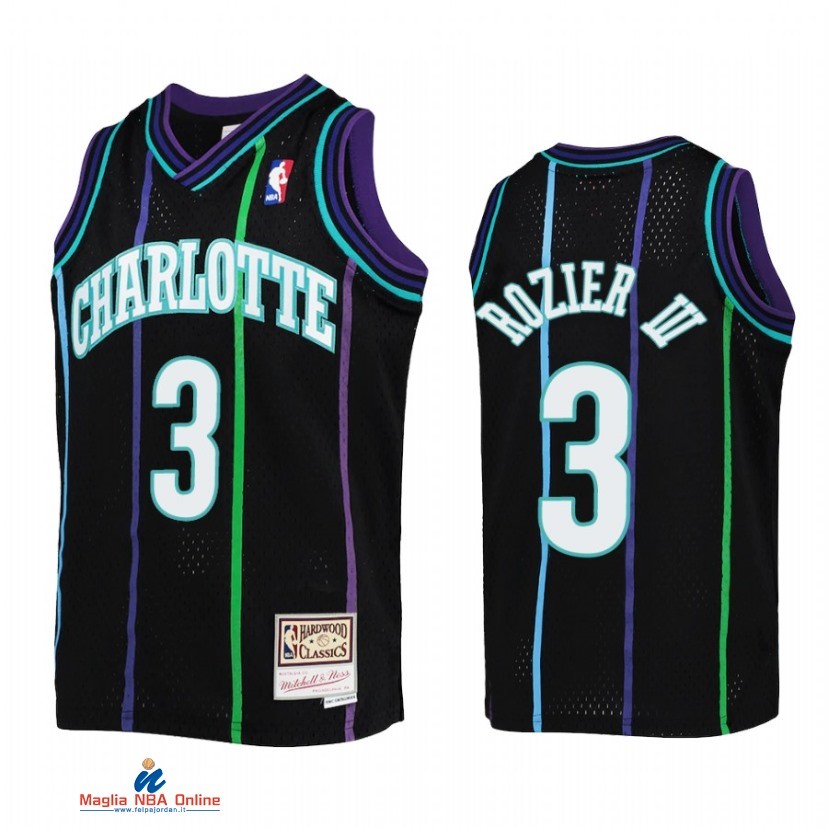 Maglia NBA Bambino Charlotte Hornets NO.3 Terry Rozier III Nero Throwback