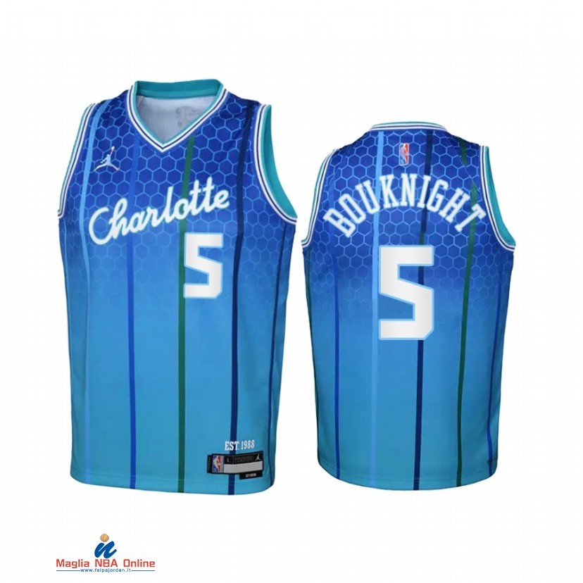 Maglia NBA Bambino Charlotte Hornets NO.5 James Bouknight Verde Blu 2021