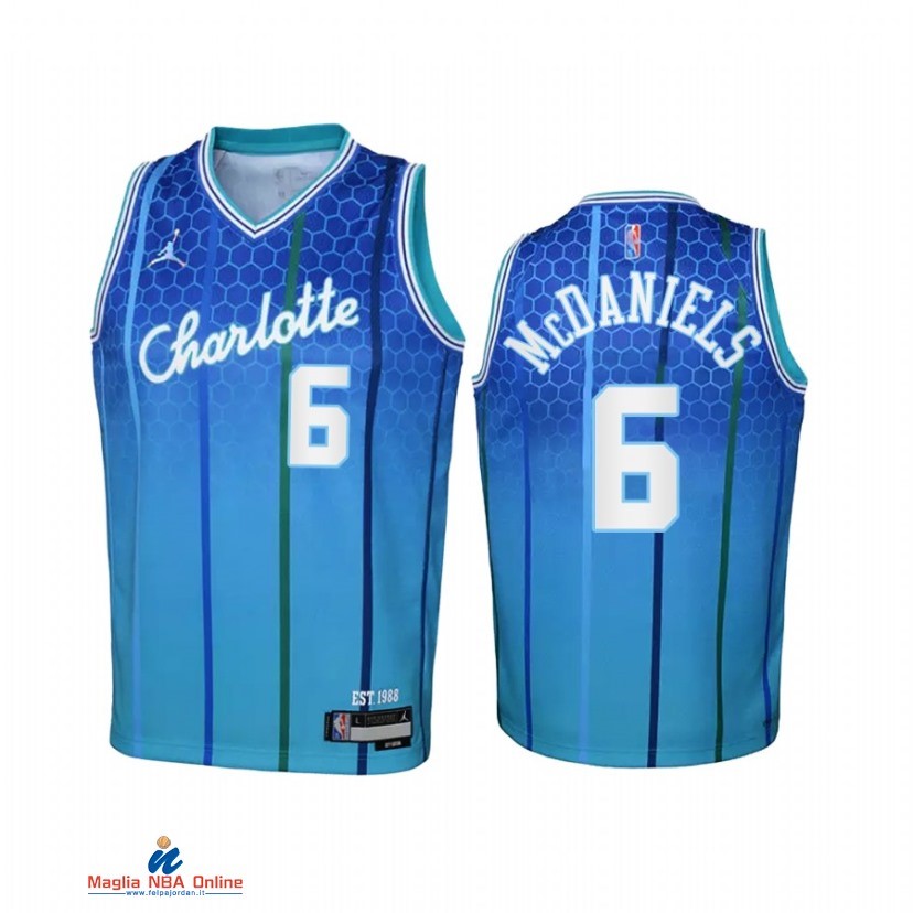 Maglia NBA Bambino Charlotte Hornets NO.6 Jalen McDaniels Verde Blu 2021