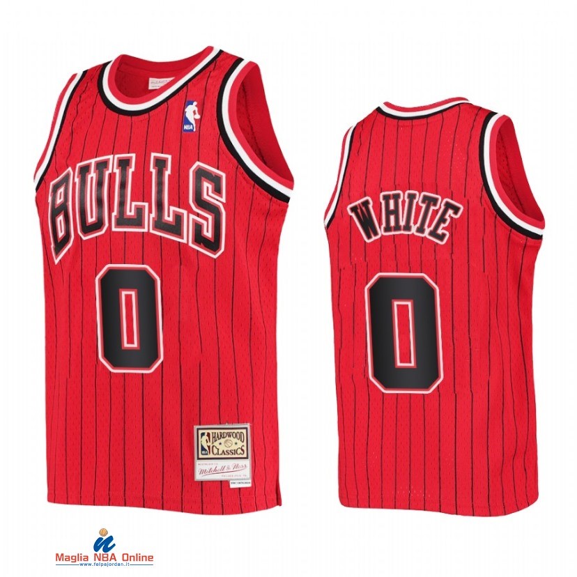 Maglia NBA Bambino Chicago Bulls NO.0 Coby White Rosso Throwback 2021