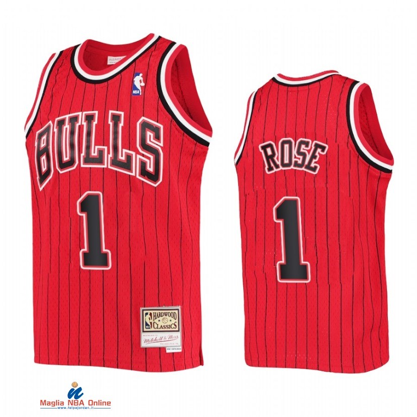 Maglia NBA Bambino Chicago Bulls NO.1 Derrick Rose Rosso Throwback 2021