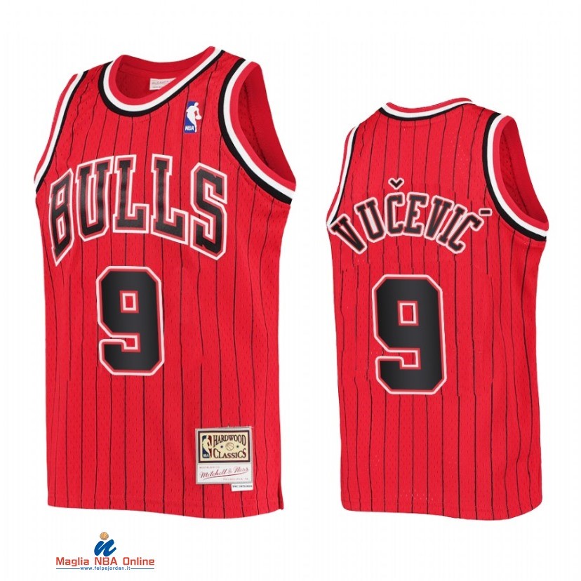 Maglia NBA Bambino Chicago Bulls NO.9 Nikola Vucevic Rosso Throwback 2021