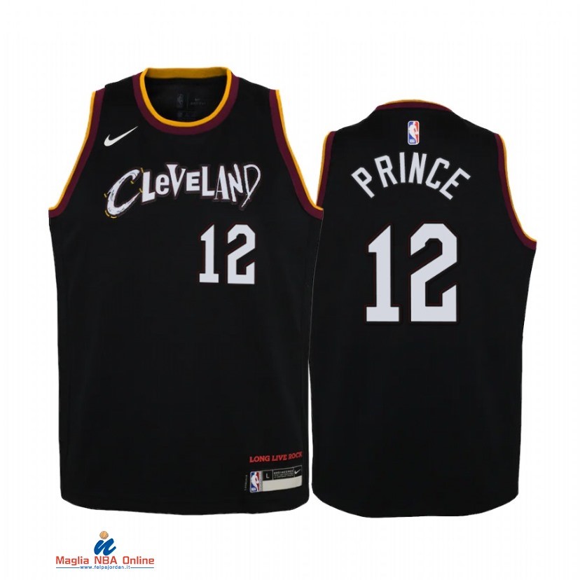 Maglia NBA Bambino Cleveland Cavaliers NO.12 Taurean Prince Nero Città 2021