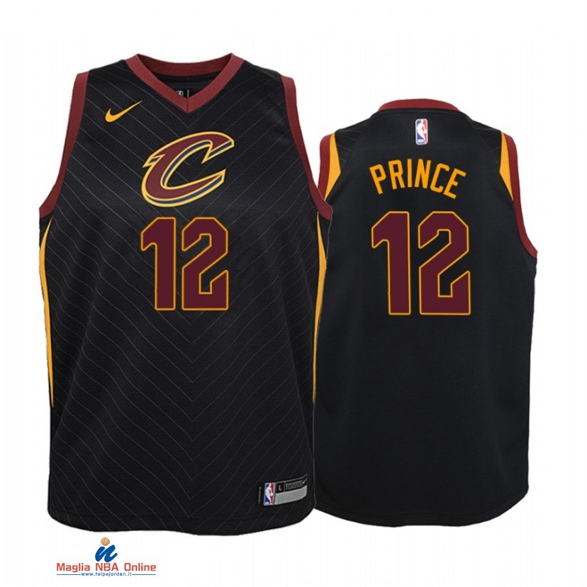 Maglia NBA Bambino Cleveland Cavaliers NO.12 Taurean Prince Nero Statement 2021