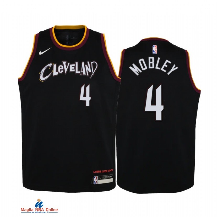Maglia NBA Bambino Cleveland Cavaliers NO.4 Evan Mobley Nero Città 2021