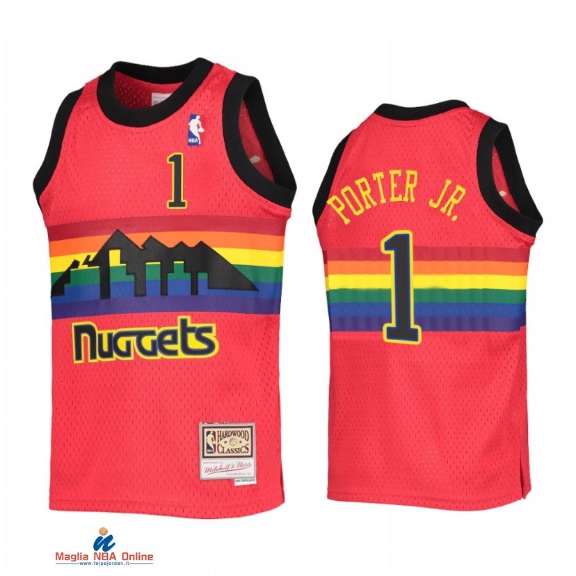 Maglia NBA Bambino Denve Nuggets NO.1 Michael Porter Jr. Rosso Throwback 2021