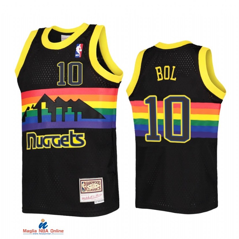 Maglia NBA Bambino Denve Nuggets NO.10 Bol Bol Nero Hardwood Classics 2021