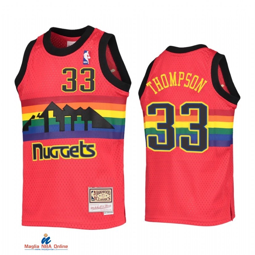 Maglia NBA Bambino Denve Nuggets NO.33 David Thompson Rosso Throwback 2021