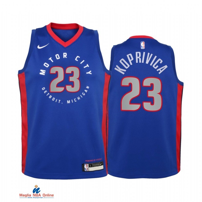 Maglia NBA Bambino Detroit Pistons NO.23 Balsa Koprivica Blu Città 2021