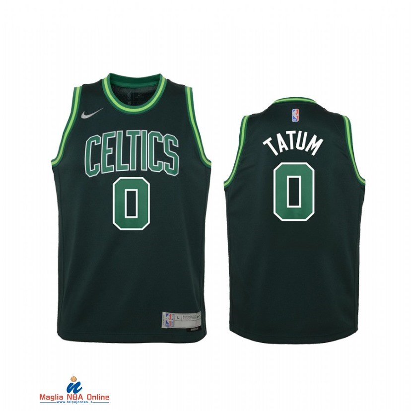 Maglia NBA Bambino Earned Edition Boston Celtics NO.0 Jayson Tatum Verde 2021