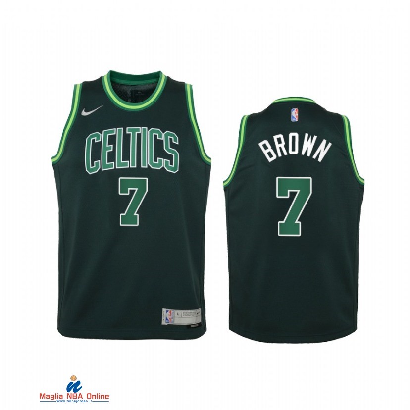 Maglia NBA Bambino Earned Edition Boston Celtics NO.7 Jaylen Brown Verde 2021