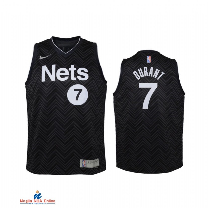 Maglia NBA Bambino Earned Edition Brooklyn Nets NO.7 Keven Durant Nero 2021