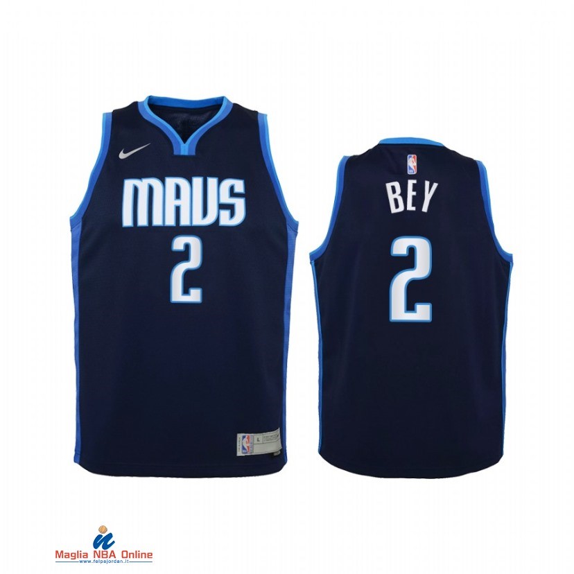 Maglia NBA Bambino Earned Edition Dallas Mavericks NO.2 Tyler Bey Marino 2021