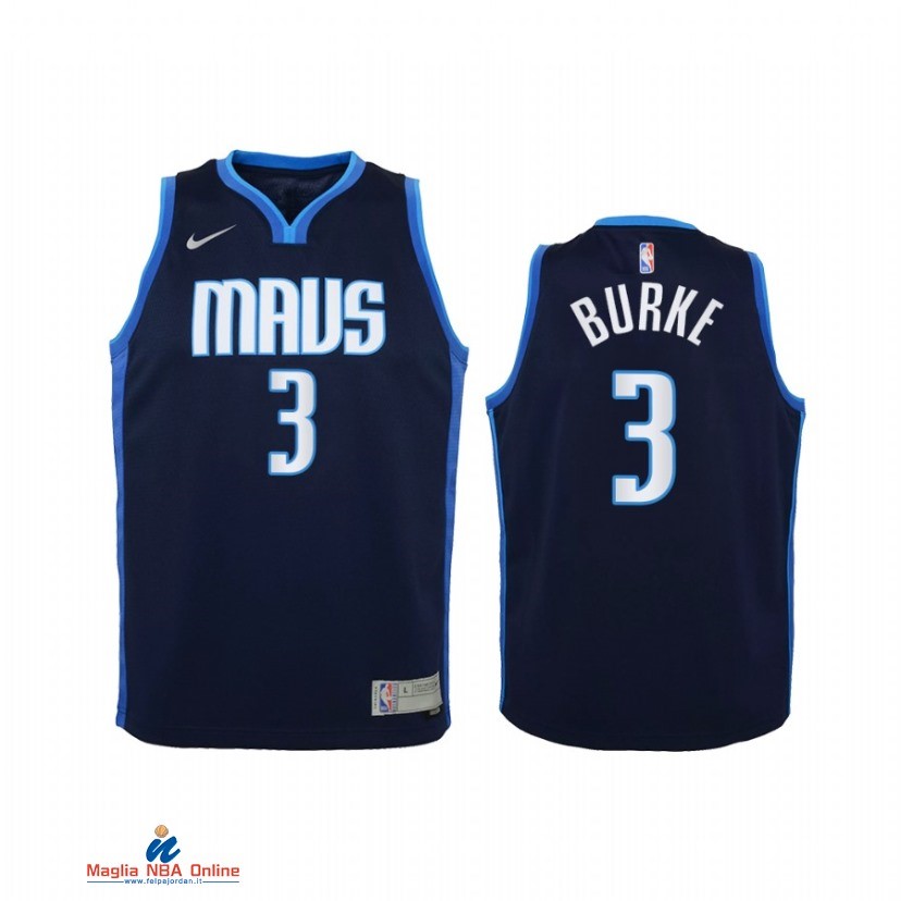 Maglia NBA Bambino Earned Edition Dallas Mavericks NO.3 Trey Burke Marino 2021