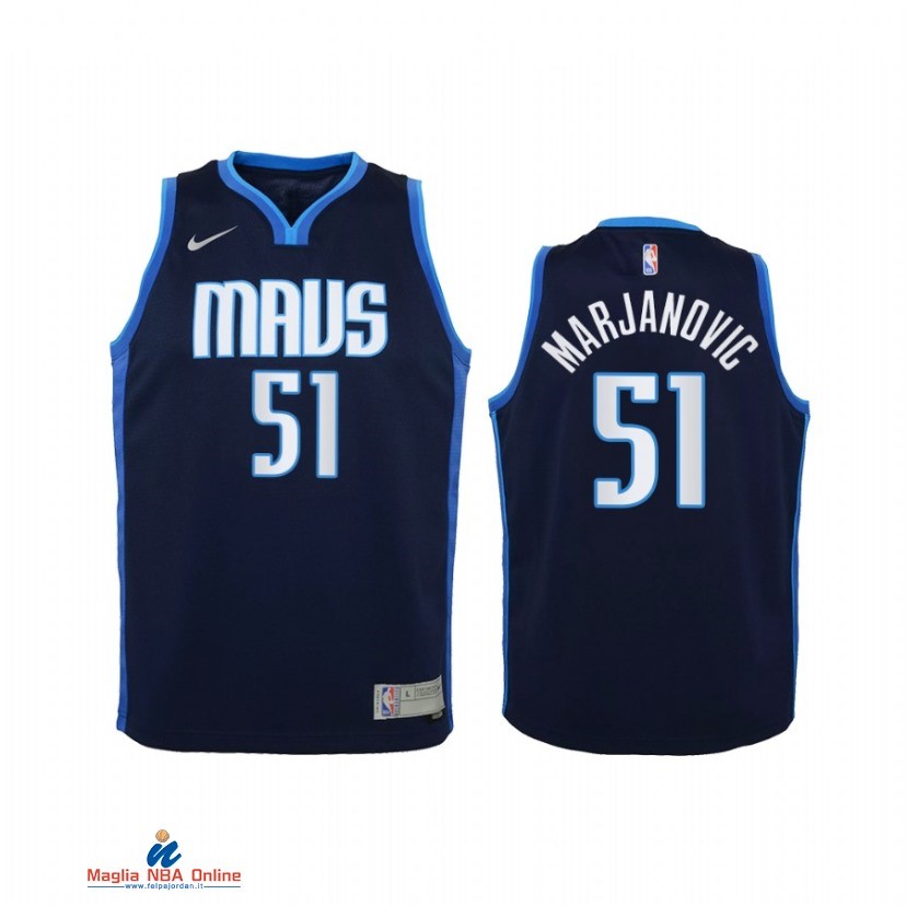 Maglia NBA Bambino Earned Edition Dallas Mavericks NO.51 Boban Marjanovic Marino 2021