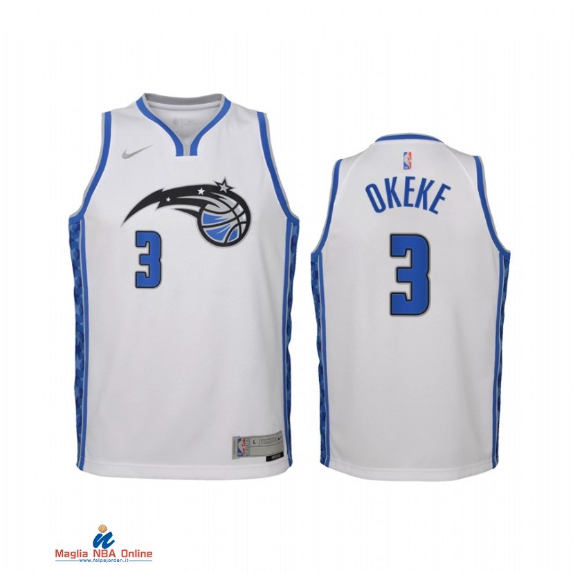 Maglia NBA Bambino Earned Edition Orlando Magic NO.3 Chuma Okeke Bianco 2021